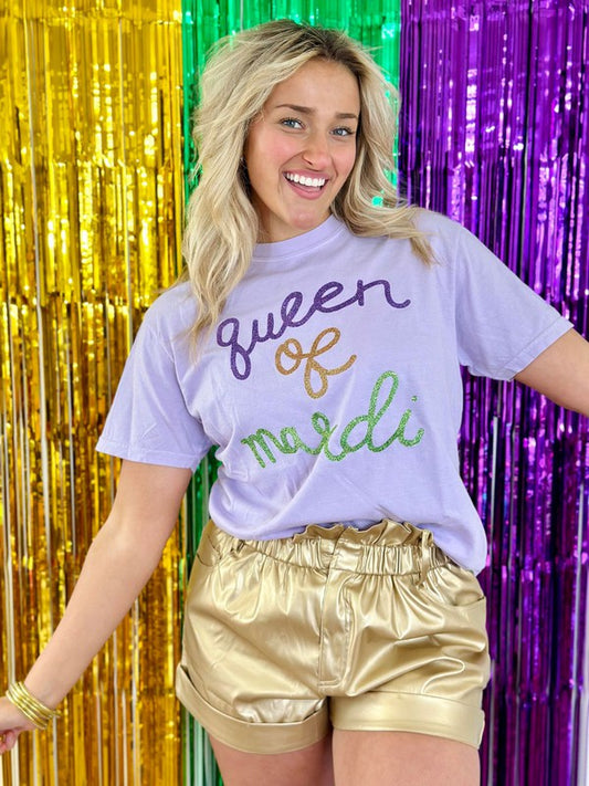 Queen of Mardi Glitter Tee
