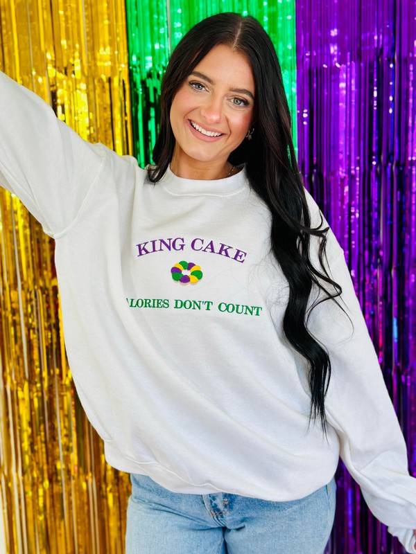 Embroidery Sweatshirt King Cake Calories