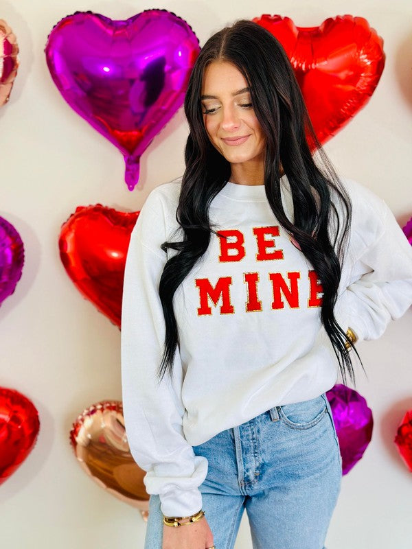 Be Mine Heart Chenille Patch Sweatshirt