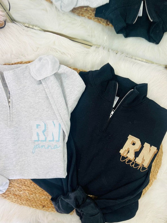 Custom Block Cursive Pocket 1/4 Zip Jacket