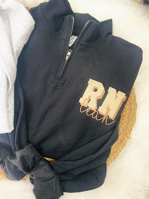 Custom Block Cursive Pocket 1/4 Zip Jacket