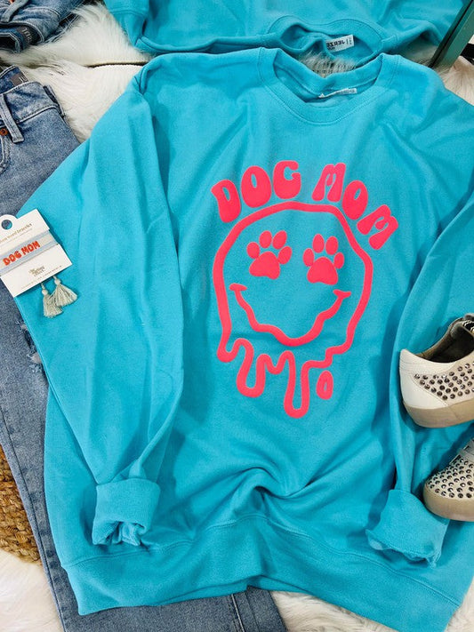 Dog Mom Drippy Paw Eye Puff Sweatshirt