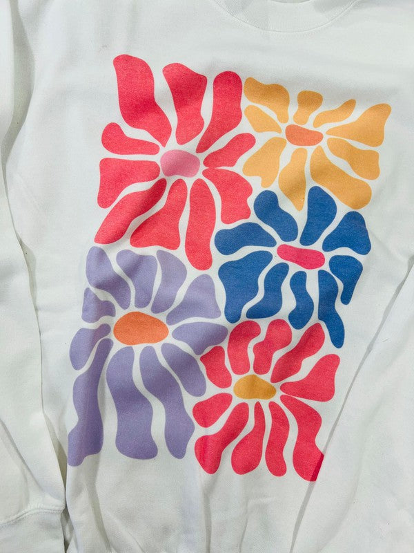 Colorful Cute Funky Floral Sweatshirt