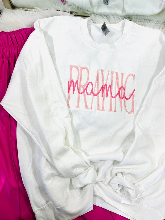Praying Mama Embroidered Sweatshirt