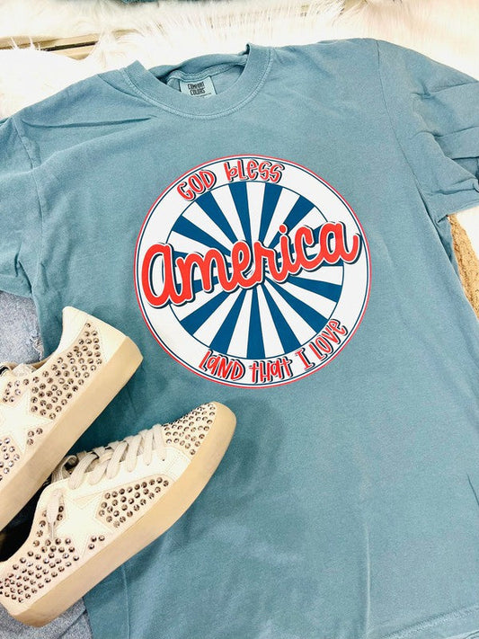 God Bless America Land That I Love Circle Tee