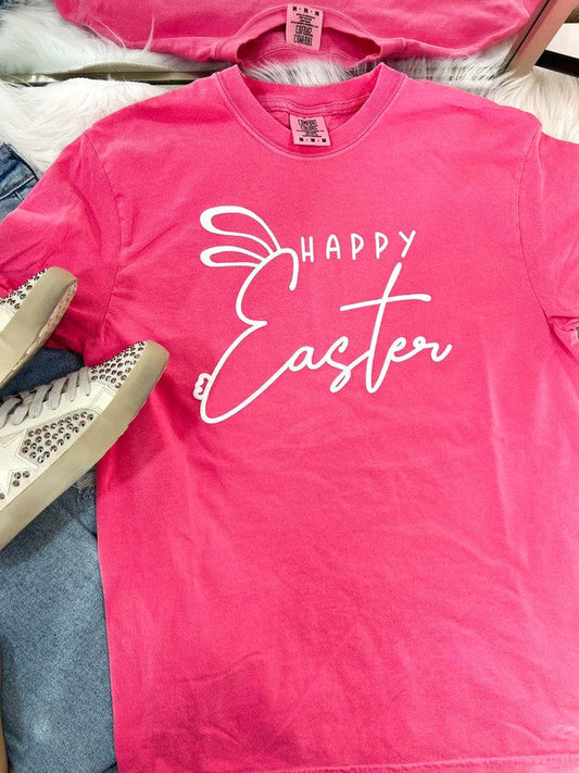 Happy easter Cursive Bunny E Puff Tee
