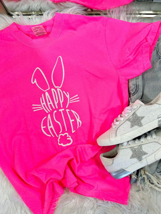 Happy Easter Tall Bunny Puff Tee