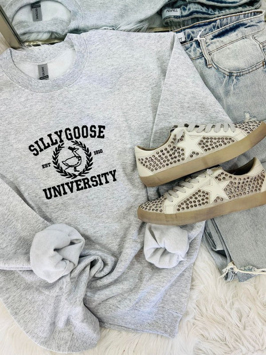 Silly Goose University Embroidered Sweatshirt