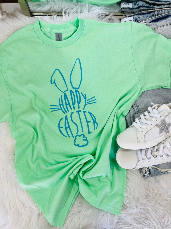 Happy Easter Tall Bunny Puff Tee