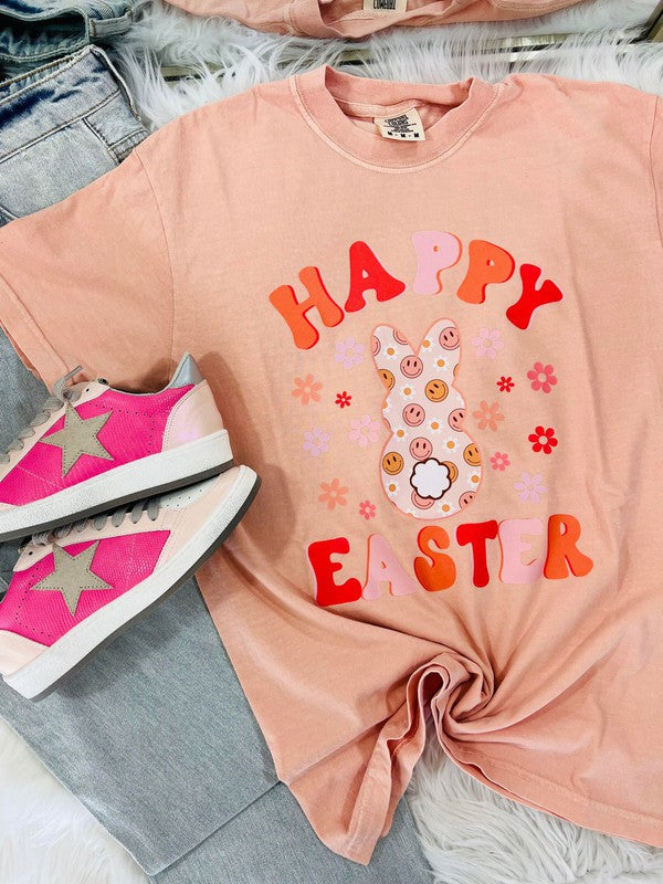 Happy Easter Floral Bunny tee