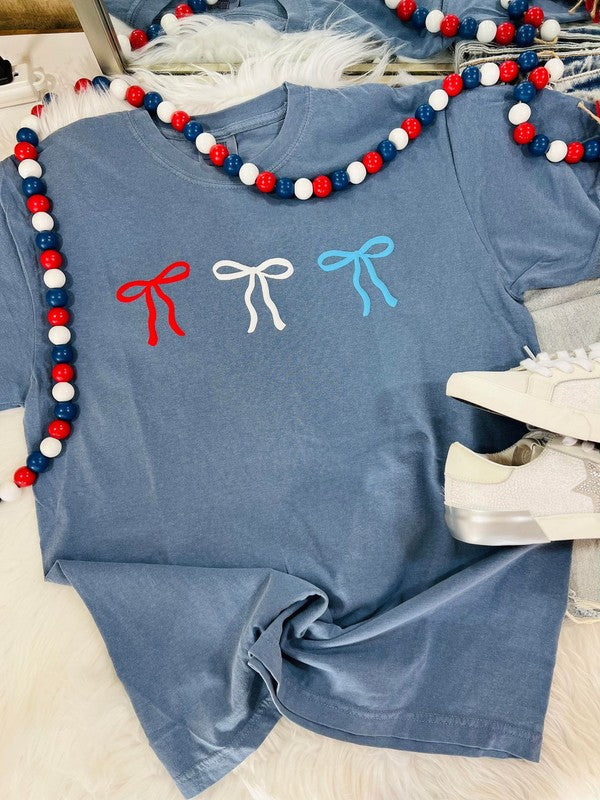 Patriotic Colored Ribbon Trio Puff Tee