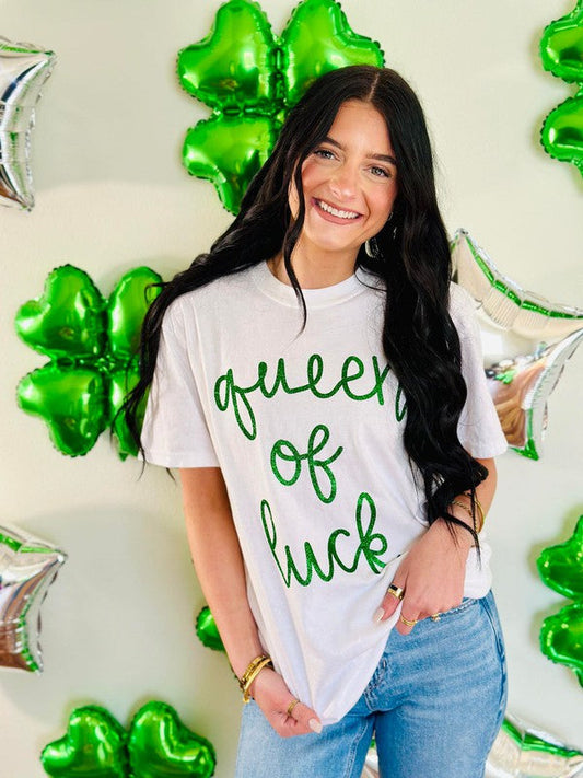 Queen Of Luck Glitter Yarn Tee