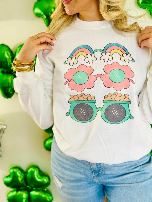 St. Patrick's Day Lucky Glasses Stack Sweatshirt