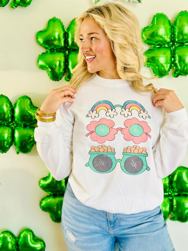 St. Patrick's Day Lucky Glasses Stack Sweatshirt