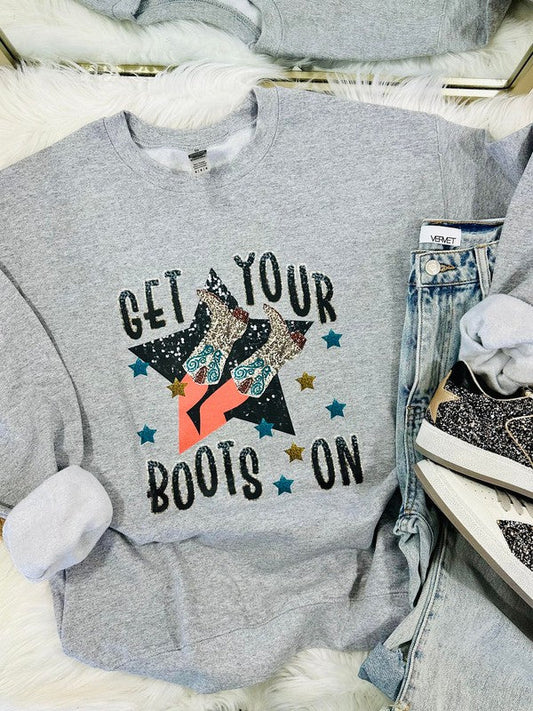 Get Your Boots On Glitter Star Tee