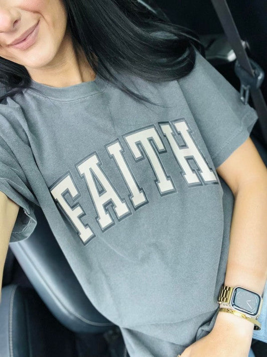 Faith Varsity Curved Double Color DTF Tee