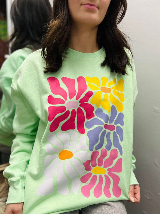 Multi Colored Hippie Flowers Sweatshirt