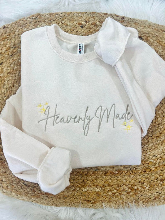 Heavenly Made Cursive Stary Embroidered Sweatshirt