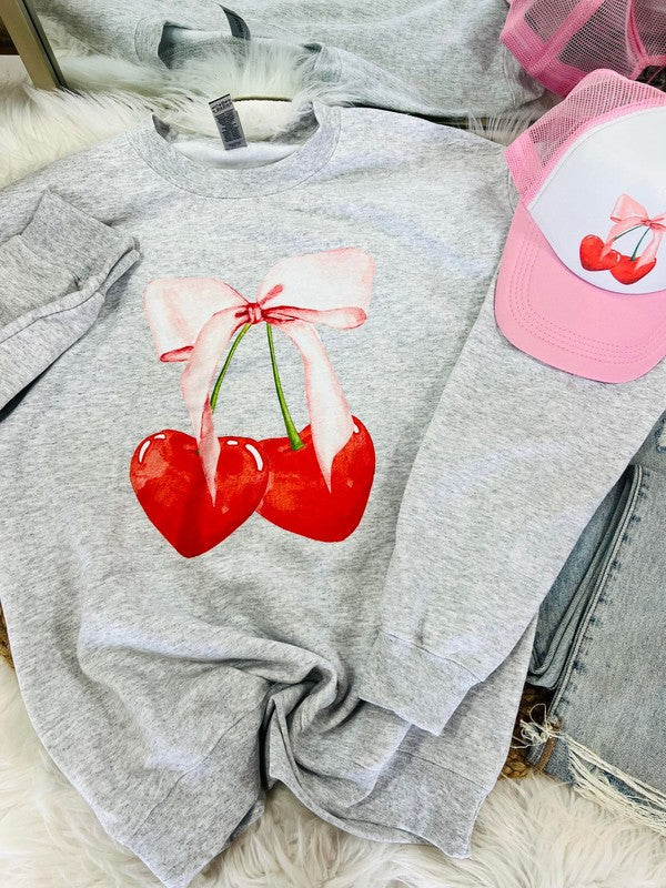 Cherry Heart's Bow DTF Sweatshirt