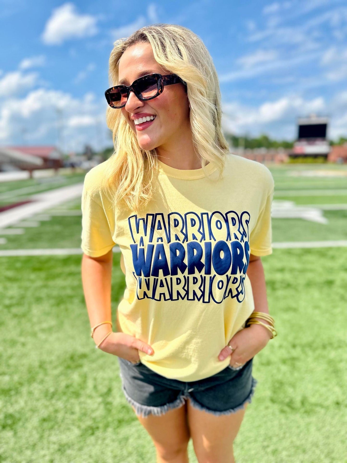 Custom Alternating Hollow Shadow Stack Puff Tee