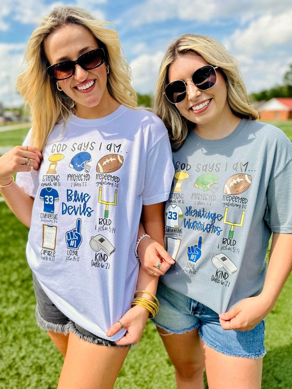 God Says I Am Custom Colors Mascot DTF Tee