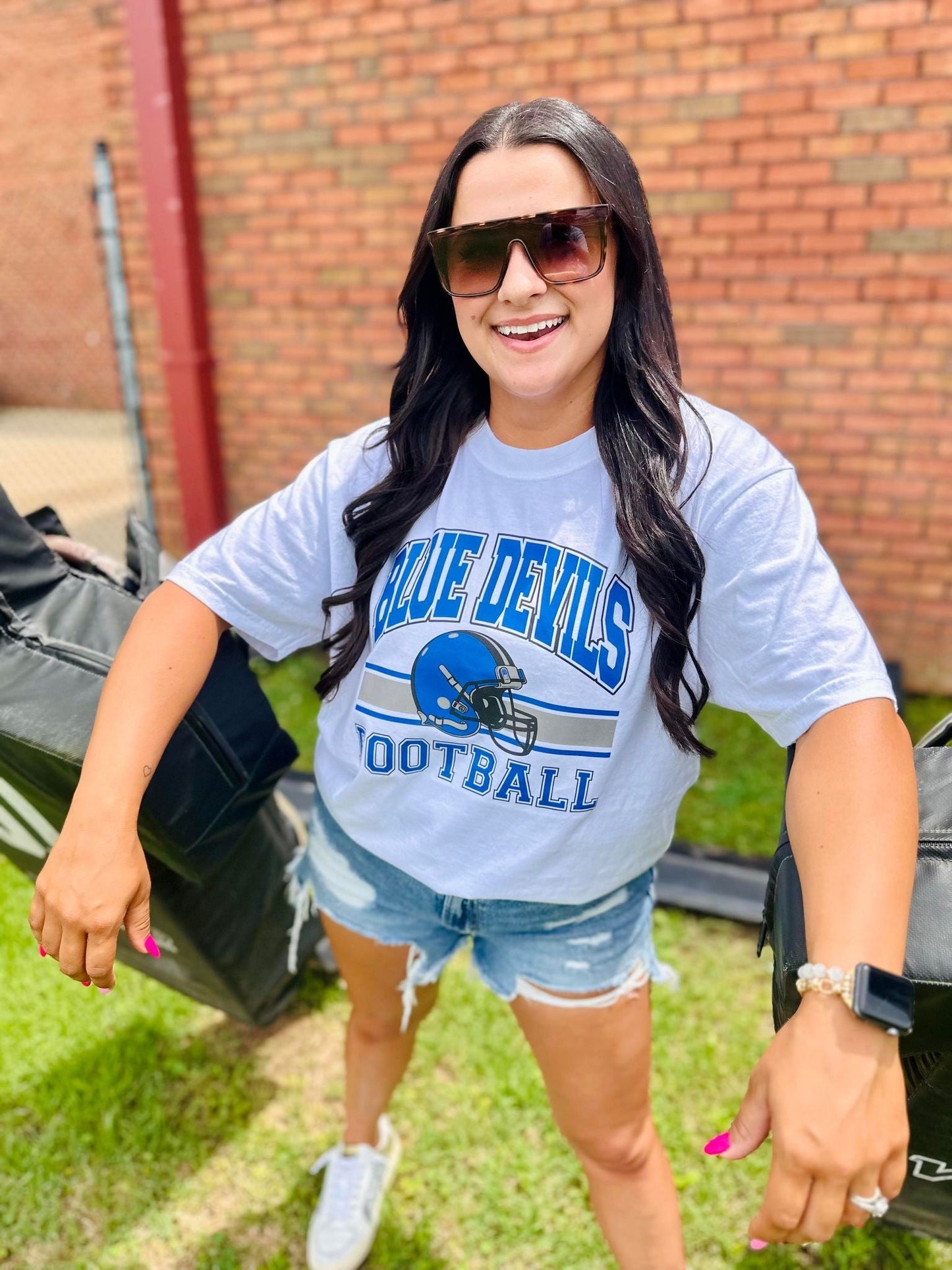 Custom Mascot Varsity Football Helmet DTF Tee