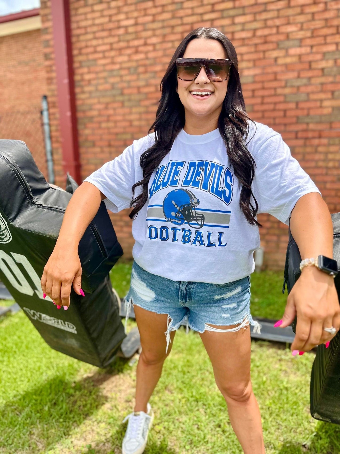 Custom Mascot Varsity Football Helmet DTF Tee