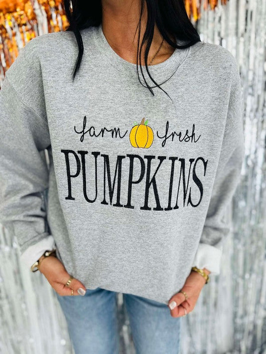 Farm Fresh Pumpkin Embroidered