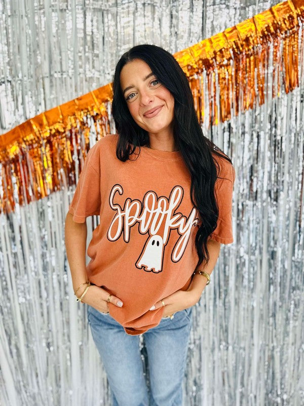 Spooky Ghost Double Puff-Glitter Tee