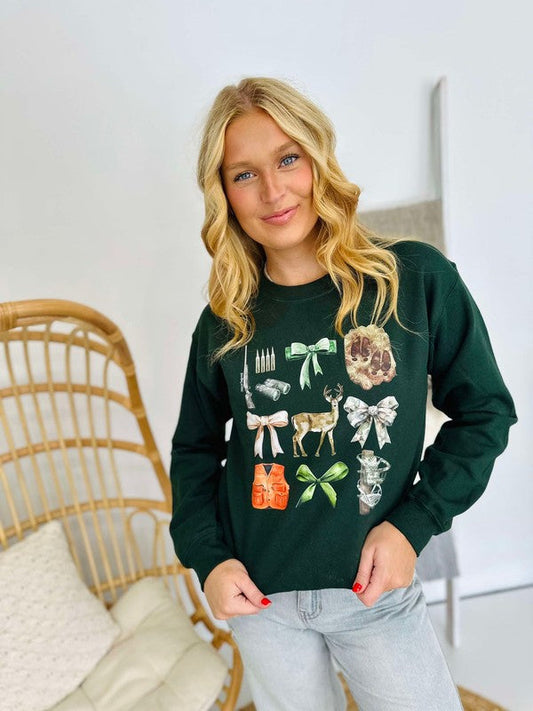 Coquette Hunting Bow Check DTF Sweatshirt