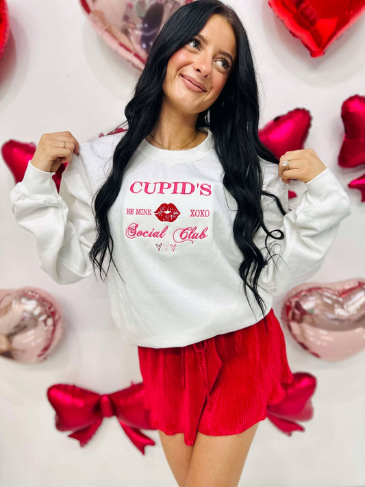 Cupid's Social Club Embroidered Sweatshirt
