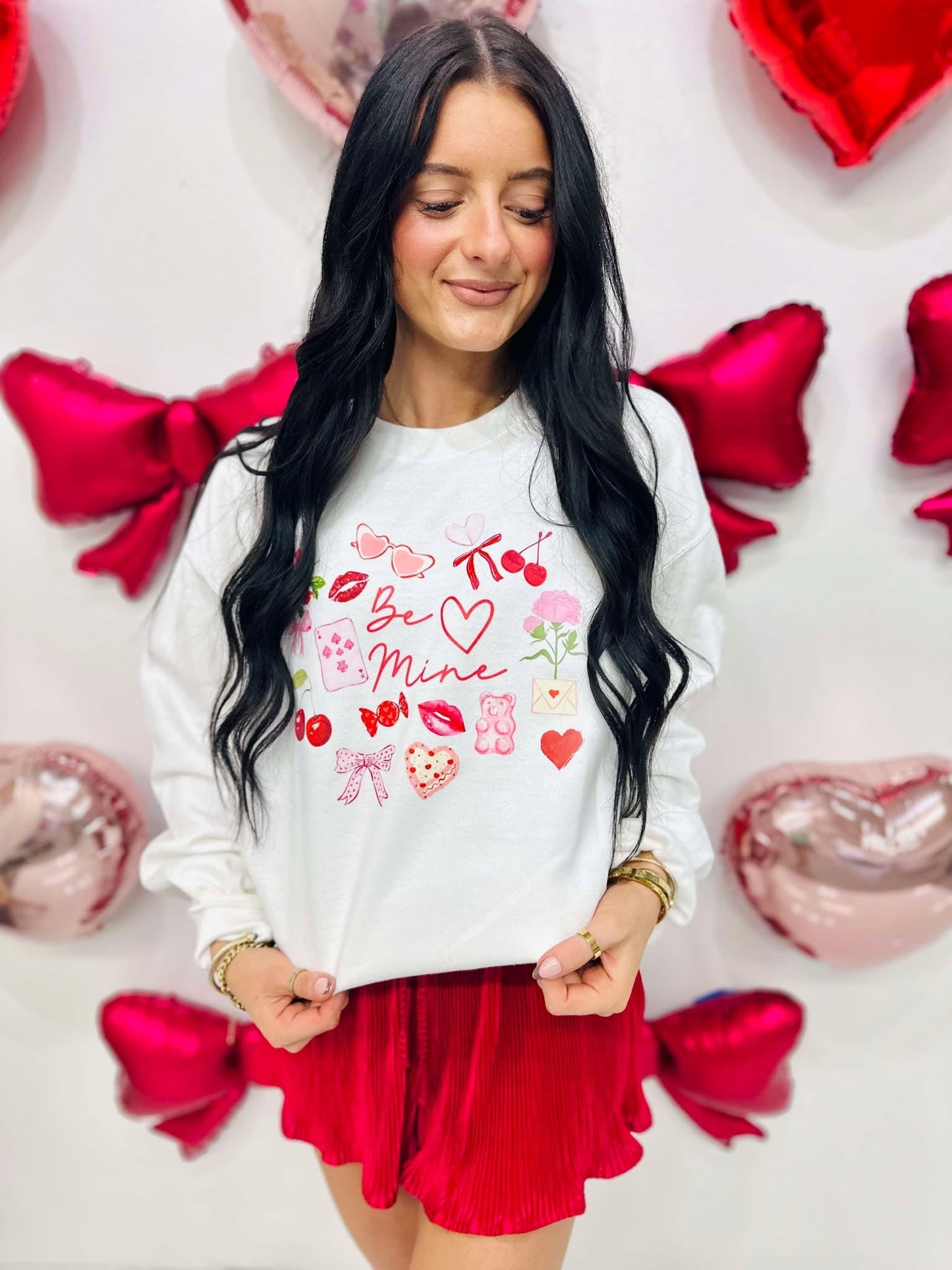 Be Mine Valentine's Trinkets DTF Sweatshirt