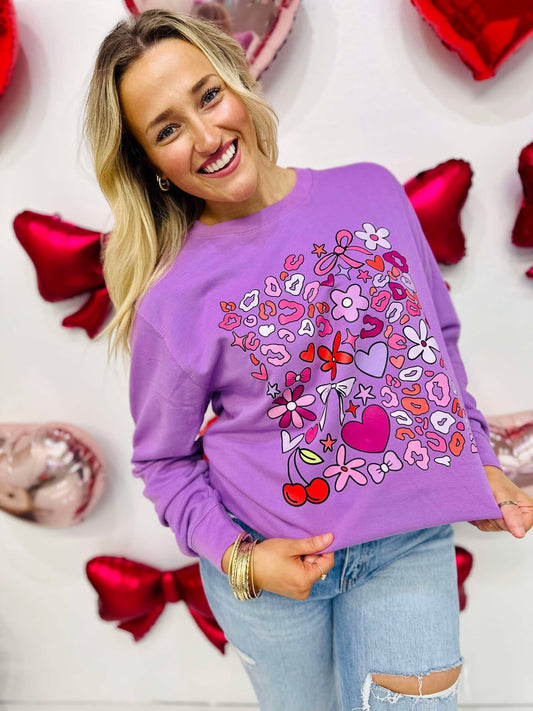 Valentine's Leopard Collage DTF Sweatshirt