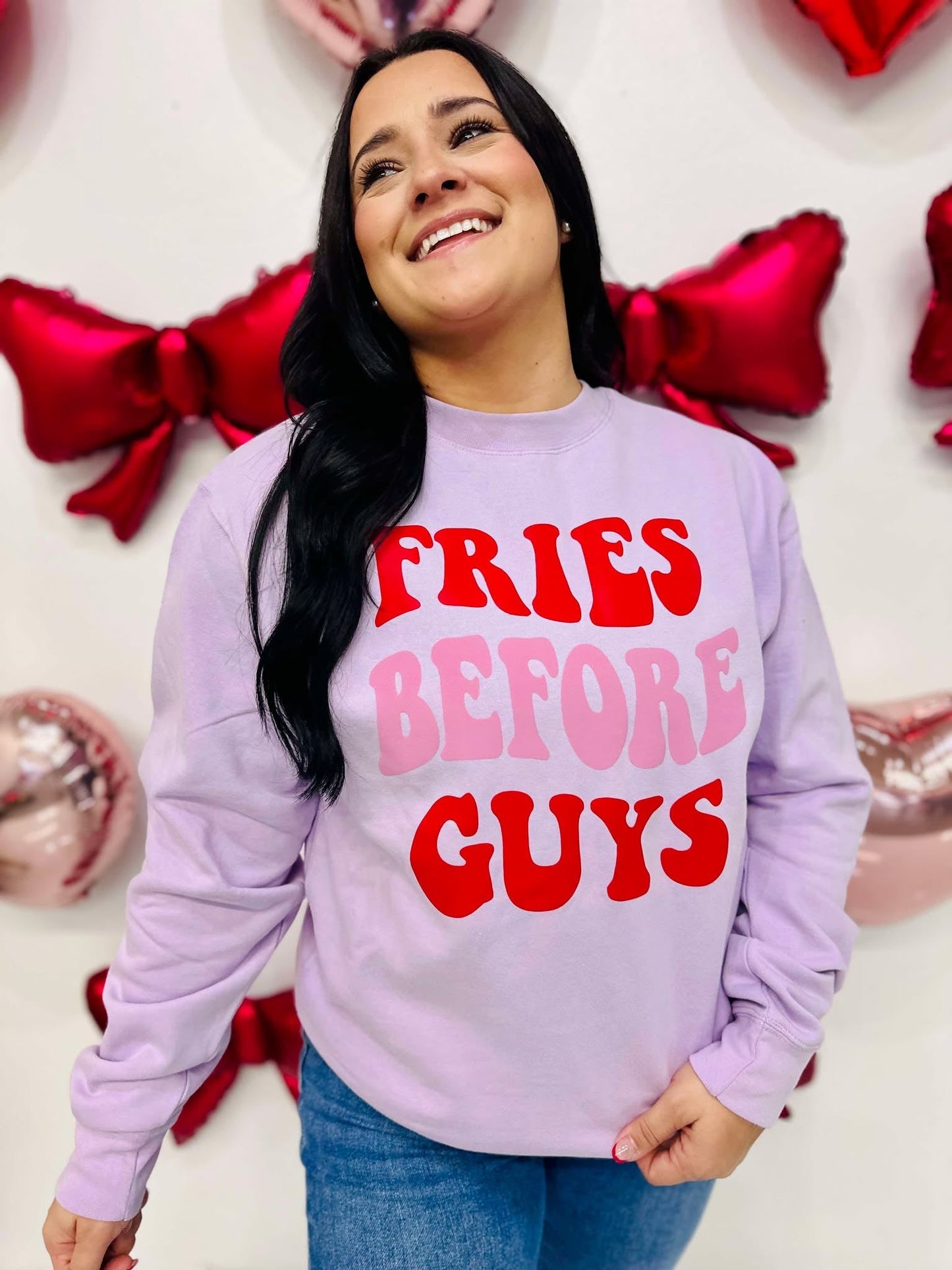 Fries Before Guys Retro Puff Independent Sweatshirt