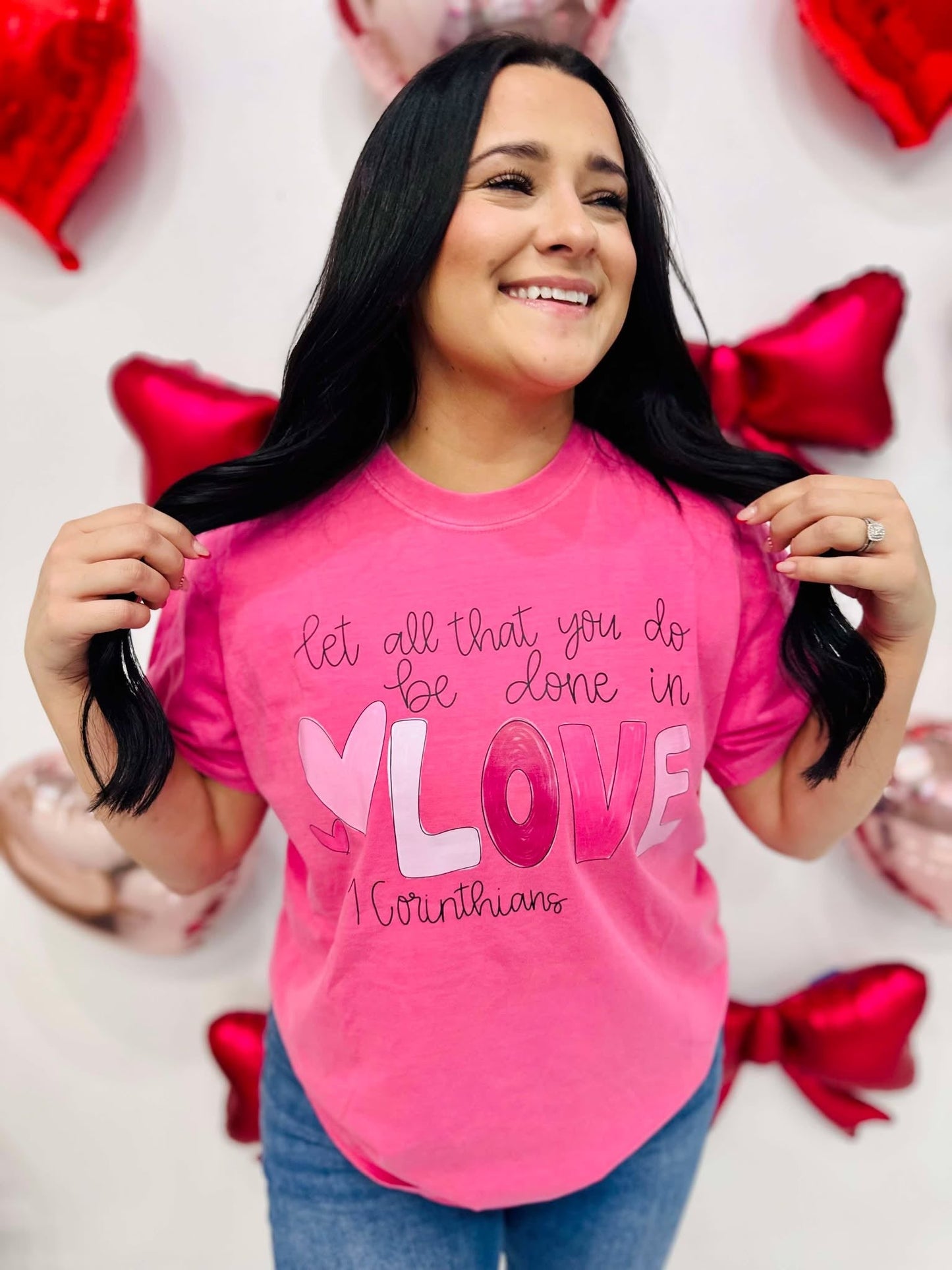 Let All You Do Be Done In Love Valentine's DTF Tee
