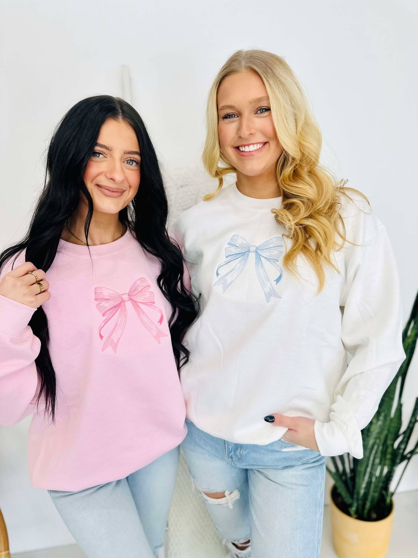 Coquette Embroidered Bow Sweatshirt