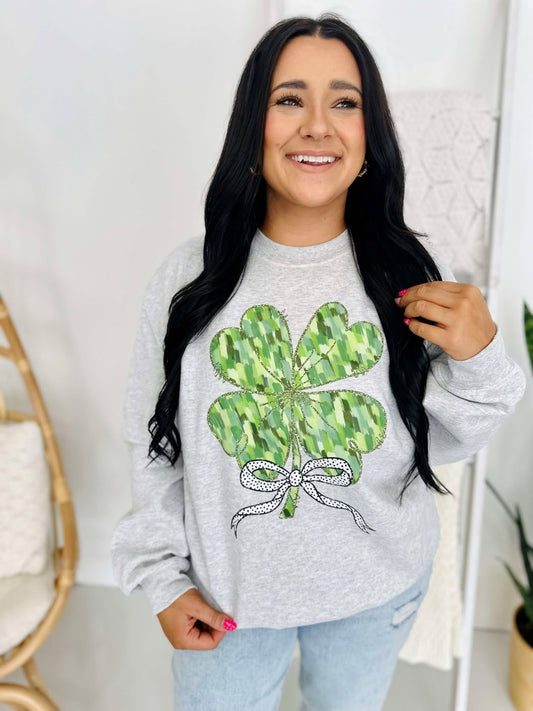 Brush Stroke Clover DTF Sweatshirt