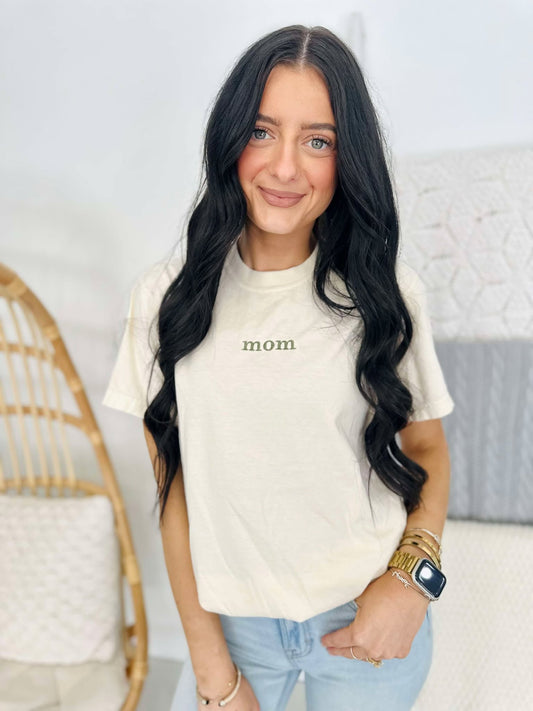 Mom. Simple Embroidered Tee