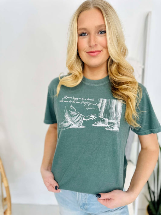 Hem Of His Garment Verse Scene DTF Tee