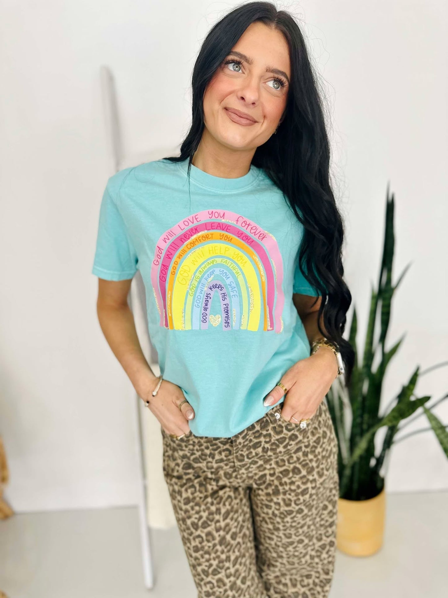 God's Promises Rainbow DTF Tee