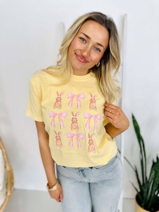 Bunny Bow Trio Stack DTF Tee