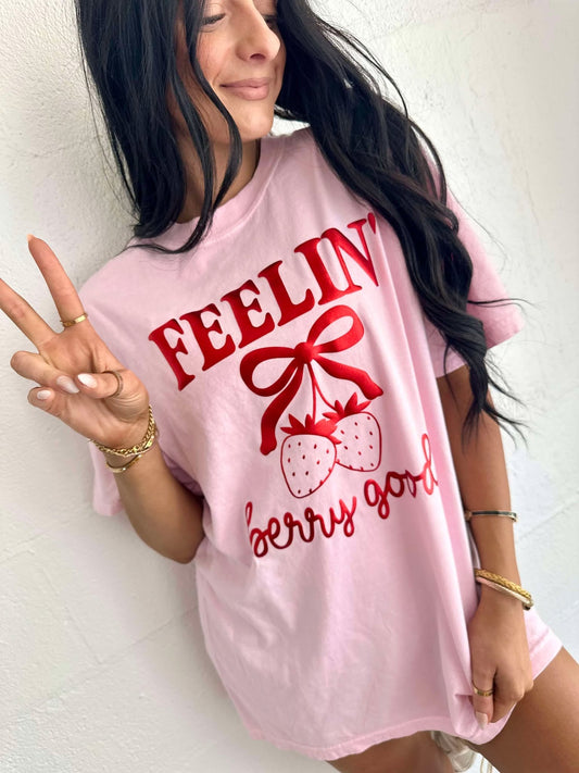 Feeling Berry Good Metallic Puff Graphic Tee