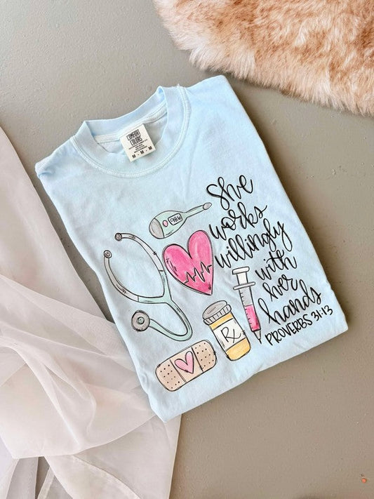 Nursing Proverbs DTF Graphic Tee Shirt