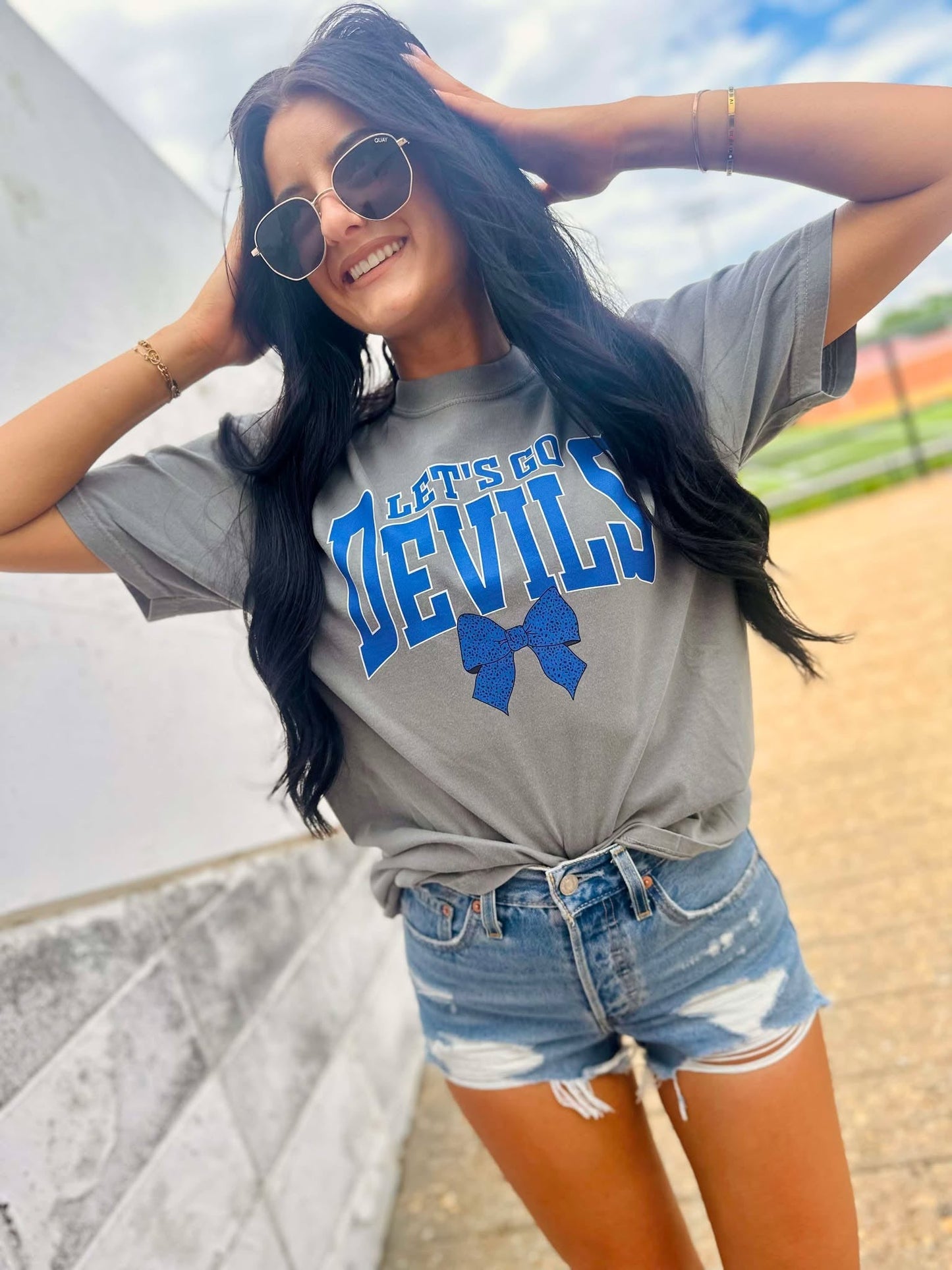 Custom Bow Let's go Mascot Graphic Tee