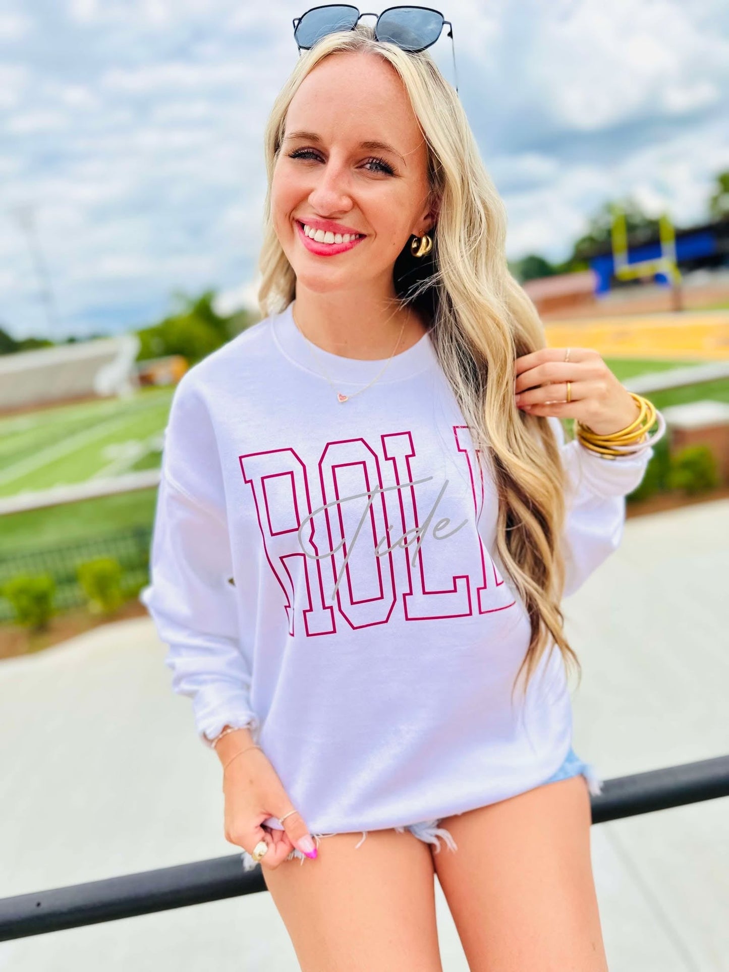 Custom Hollow Varsity Cursive Graphic Sweatshirt