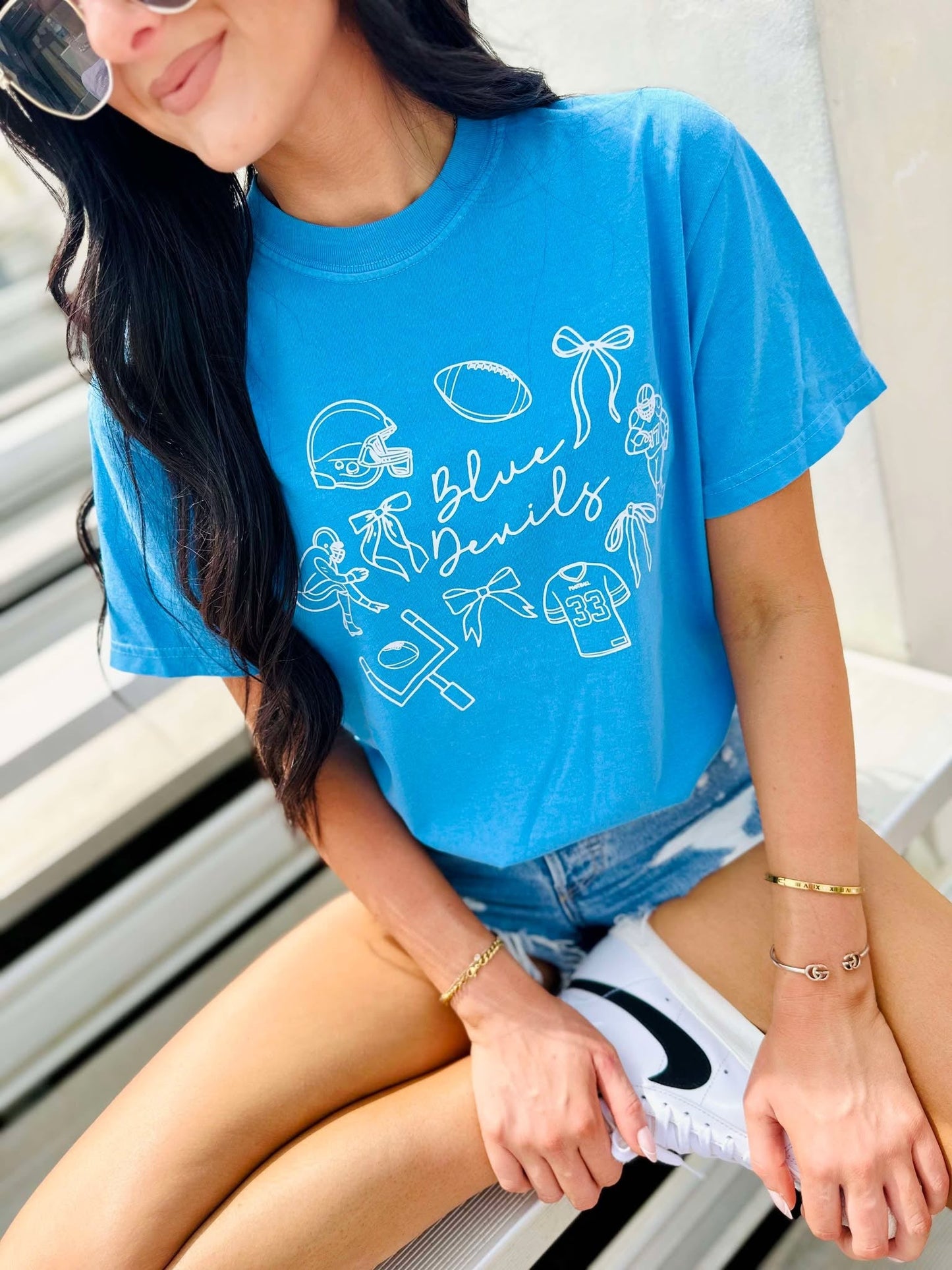 Custom Whimsy Football Collage Graphic Tee