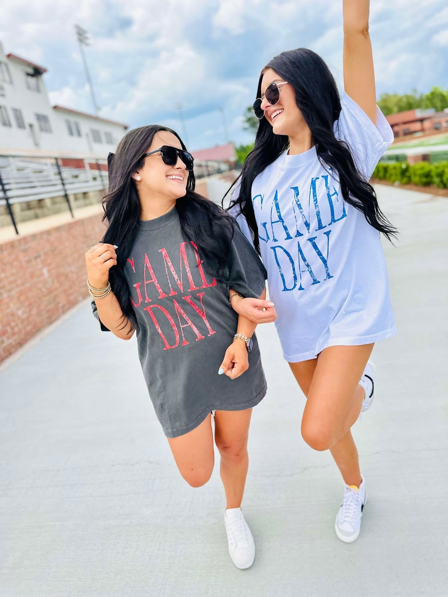 Oversized Distressed Game Day Graphic Tee