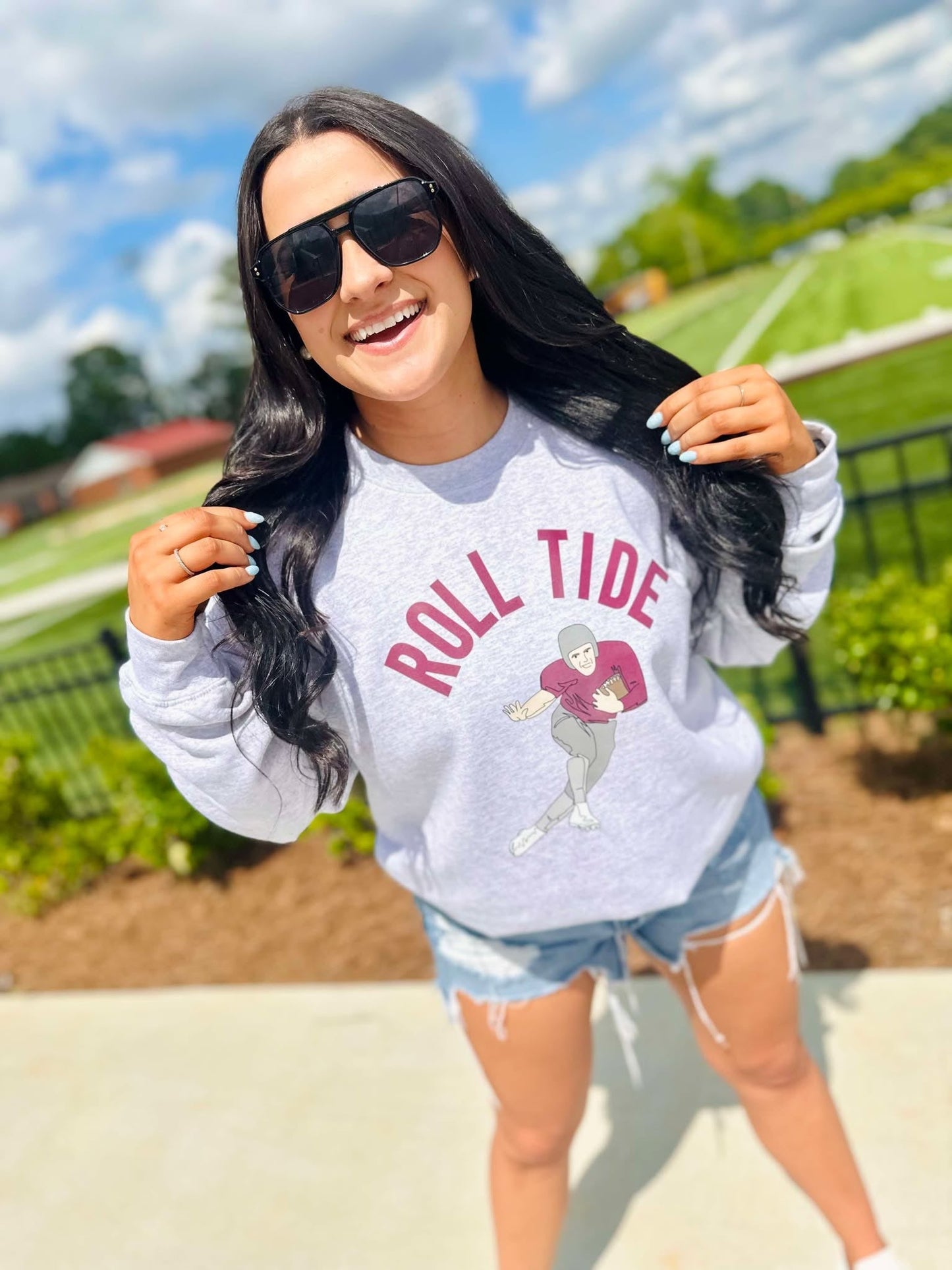 Custom Mascot Football Player Graphic Sweatshirt