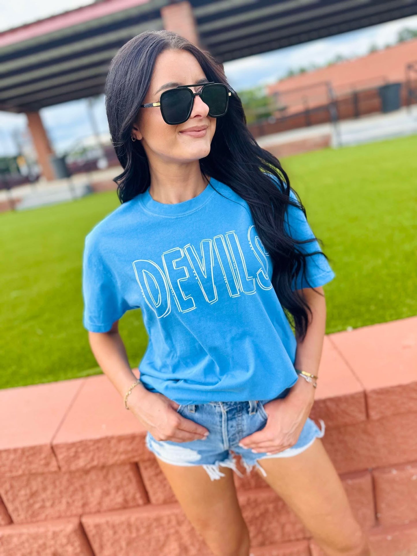 Custom Hollow Lines Mascot Graphic Tee