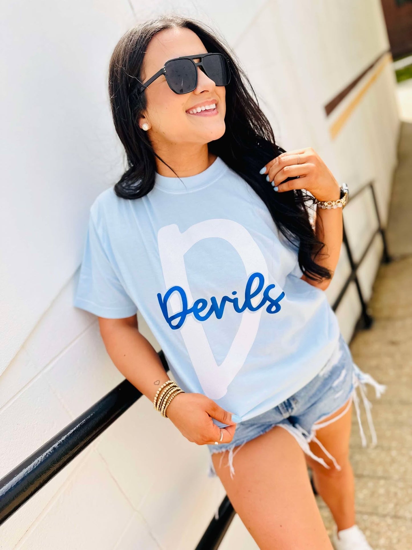 Custom Double Font Puff Glitter Graphic Tee